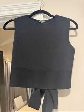 wild fable Black Sleeveless Tie-Back Cropped Tank